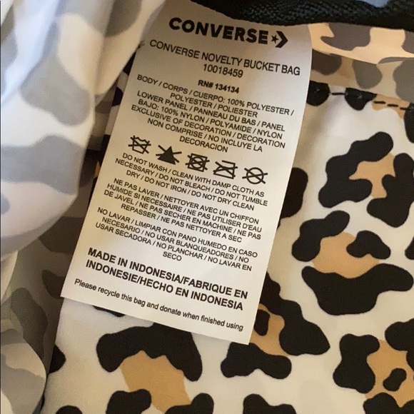 Converse Novelty Bucket Bag Leopard 🐆 Black Tan - Picture 12 of 12
